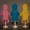 Dog Apparel Puppy Raincoat Water-resistant Overalls Waterproof Clothes Reflective Small Dogs Rain Jumpsuit Pet Accessories