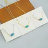 Designer Kendrascotts Halskette Ks Jewelry Inks Oval Goldfaden Kiefernblau Türkis Kurze Halskette Halskette Halsband Kette