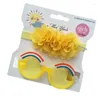 Accessoires pour cheveux 2 pièces enfants Po accessoires enfant bébé été plage lunettes de soleil bande bonbons couleurs Anti-UV lunettes de dessin animé