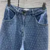 Women's Jeans Jeans Brand Wavy-dot Printed High-waisted Denim Straight Trousers Imported Fabric Cut Retro Style Pants Designer Jeans Clothes 240304