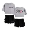 مجموعات KPOP Stray Kids 5 Star Ladies Tracksuit من قطعتين مجموعة من النساء قمة وسراويل قصيرة من الملابس الرياضية 2PCS OUFITS Straykids الملابس