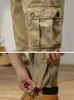 Multi-Pockets Spring Summer Cargo Spodnie Męscy streetwearki zamek nogi chude robotniki joggery bawełniane swobodne spodnie taktyczne 240304