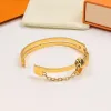 Classic Letter Clover Chain Bracelets Gold Silver Plated Stainless Steel Bangle Luxury Brand Designer Women Girl Elegant Wristband Cuff Fashion Jewelry Access