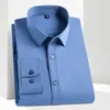 Men's Dress Shirts Bamboo Fiber Mens Shirt Long Sleeve Waterproof Anti-fouling Business Social Solid Color Slim Fit Stainproof Big Size 8XL