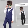 Anzüge Flower Boys formelle Anzüge Weste Hosen 2pcs Schulkinder jäten Geburtstagskleid Kindertag Chorshow Klavier Performance Kostüm