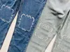 Damenjeans 2024Damen undefinierte Jeans Taille durchbrochene, gepatchte, bestickte Loewe-Jeans mit gerader Hose 240304