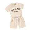 Kleidungssets Kleinkind Baby Junge Mädchen Sommer Kleidung Kurzarm Mama S Mini T-shirt Tops Einfarbig Shorts Set Infant Casual Outfits 2 stücke