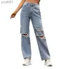 Women's Jeans Jeans Designer Luxury Top Quality Jeans Spring and TrendSetters Street Hipster Classic har tidigare sett Wide Leg Pants High midja 240304