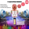 Speakers Wireless Karaoke Microphone Bluetooth Handheld Speaker Portable Home KTV Player With Dancing LED Light Record Function Christmas