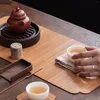 Conjuntos de chá tapete de mesa slat zen estética mão tecido conjunto esteira isolamento à prova dwaterproof água corredor mesa para mesas de jantar mesas de escritório