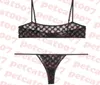 Zwart kanten ondergoed Damesbeha Briefborduurwerk Bikini Dameslingerie Zie door damesondergoed Set1920833