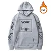 Sudaderas con capucha para hombre con su propio diseño de marca, logotipo/imagen personalizada, sudadera DIY para hombre y mujer, ropa holgada informal gruesa, moda de 11 colores