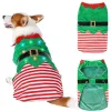 Rompers Dog Elf Costume Vest Glowing Design Light up for Christmas Holiday Festive Vest Elf Theme Costume Glowing Striped Vest