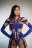 Stage Wear Stretch Women Pold Dancing Jumpsuits Stunning Rhinestone Mesh Spandex Nightclub DJ Singer Sexy Rave Drag Costume