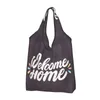 Sacos de compras Bem-vindos Sacola de compras Mulheres moda ombro shopper bolsa de grande capacidade
