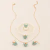 4pcsSet Sweet Children Jewelry Set Acrylic Butterfly Pendant Necklace Bracelet Ring Earring Girl Baby Accessories 240226