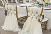 Elfenbenschiffongstol Sashes Wedding Party Deocrations Bridal Chair Cover Sash Bow Customde Color tillgänglig 20inch W 85inch L5224638