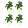 Flores decorativas 4 pcs plantas verdes artificiais flor guirlanda simulação folhas adorno hastes ornamentos falsos plástico para decoração de artesanato