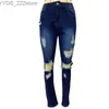 Jeans Jeans Clothing Sexy Broken Hole Washed Slim Stretch Denim Leggings Long Spring Summer Trousers Plus Size 240304