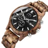 Men Wood Watch Chronograph Luxury Military Sport Watches Stylish Casual Personalized Wooden Quartz Watches344y