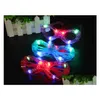 Andra evenemangsfestleveranser DHS LED Light Decor Glass Plastic Glow Glasses Up Toy For Kids Celebration Neon Show Christmas Year Dro Dhkrm