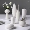 Vases Modern White Ceramic Vase Dried Flower Arrangement Home Livingroom Desktop Furnishings Decoration Coffee Table Ornaments Crafts