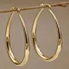 Hoop Earrings Fashion Gold Color Oversize For Women Big Metal Round Circle Simple Earring