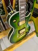 Customized electric guitar, Caston, green large flower, made of imported wood, fast package shipping