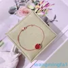 2024 Jewelry Designer Brand Vanl Cleefl Arpelsladybug Four-leaf Clover Beetle 18k Rose Gold Natural Fritillaria Lucky Flower Bracelet