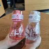 Vattenflaskor Mini Drinking Bottle BPA Gratis plastkopp Portabel återanvändbar Flip Top Sports för utomhuscamping 400 ml
