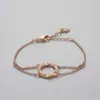 New product Shijia Rose Gold Circle Letter Bracelet Romantic Love Circle Hollow Bracelet for Girlfriend