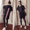 Suits Women's Suit Korean Style Summer New 5xl Plus Size Clothing Short Sleeve Tshirt Xlong Hooded Tops and Pencil Pants 2 Piece Set