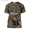 Camisetas para hombres Camiseta casual de verano para hombre Camiseta con estampado 3D de camuflaje de la selva Caza de patos Camisetas divertidas de moda Harajuku L240304