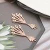 Dangle Earrings Luxury Full Zircon Paved Arrows Drop Bling Rose Gold Plated Ear Stud For Women Girls Party Brass Jewelry