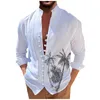 Men's Casual Shirts Oversized Shirt Stylish Skilled Graphic Tee Print Long Sleeve Folding Board Camisas Masculina