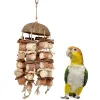 Toys Parrot Toys Naturalny kokosowy skorupa kukurydziana kora kora żucia wisząca wisząca klatka klatki dekoracja dla ptaków papugi cockatoos