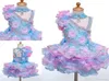 Image réelle col haut mini court cupcake robes de filles de fleur appliques perlées lacets dos filles robes de reconstitution historique enfants anniversaire Par7127107