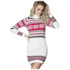 Truien Dames Kersttrui Jurken Slim Fit Lange mouwen Wikkel Hippe Pullover Trui Jurken Casual Kerst Breien Trui Jas Sueter