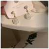 Aiguille coréenne Super immortelle camélia blanc Rose perle femmes nouveau Style boucles d'oreilles élégantes