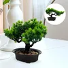 Decoratieve Bloemen Kunstmatige Grenen Potplanten Bonsai Boom Indoor Simulatie Planten Bureau Realistisch Hout Gesimuleerde Hars