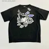 メンズTシャツメンズTシャツ最高品質のセントフードコラボ23SSバイクSS TEEMALE VINTAGE特大TシャツレトロバイクコットンTシャツQ240304