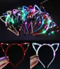 LED TOYS CAT EAR HEADBAND BANDY LIGHT UP PARTY glowing Supplies女性ガールフラッシングヘアバンドスティックサッカーファンコンセットチアハロウィーン1016063