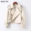 Jacken Damen Echtes Leder Jacke Neue Mode Leder Bomber Mantel Dame Echt Schaffell Oberbekleidung S7547F