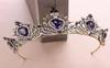 Corona nuziale viola Cristalli con strass Corone nuziali Corone reali Accessori per capelli Diademi per feste Barocco chic Sweet 16 Full Round2604729