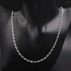 Подвески Ожерелье-цепочка из стерлингового серебра S925 с якорным звеном диаметром 3,5 мм и штампом длиной 23,6 дюйма.