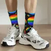 Skarpetki męskie Vintage Rainbow Planets Pride Flag Unisex Street Style Wzór wydrukowany zabawny prezent na skarpety załogi