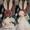 Shugafairy BJD Dolls 15 Moon White Halloween Rabbit Doll with Chomper Face Plate Tail Heart All All High Quality Ball 240301