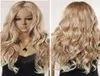 Sexy Women039s Longue Blonde Mixte Ondulés Bouclés Cheveux Naturels Pleine perruques perruque cadeau 1949085