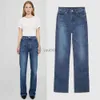 Jeans de mujeres 24SS ab bing nuevo diseñador de nicho jeans de algodón jeans gris negro jeans lavado versátil de pierna pequeña 240304