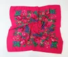 Scalves Women Square National Scarf 7070 cm Rosyjski retro kwiatowy nadruk głowa bandana faulard femme muzułmańskie głowice hijab5647488